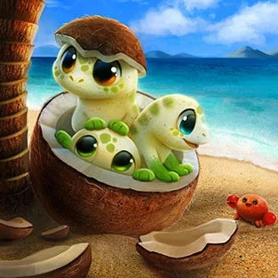 AB Diamond Painting met AB en Fairy dust steentjes – Schildpad Bloem