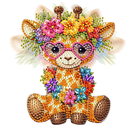 Diamond Painting Tafelornament Acryl Dieren met Beweegbaar Hoofd - Giraf