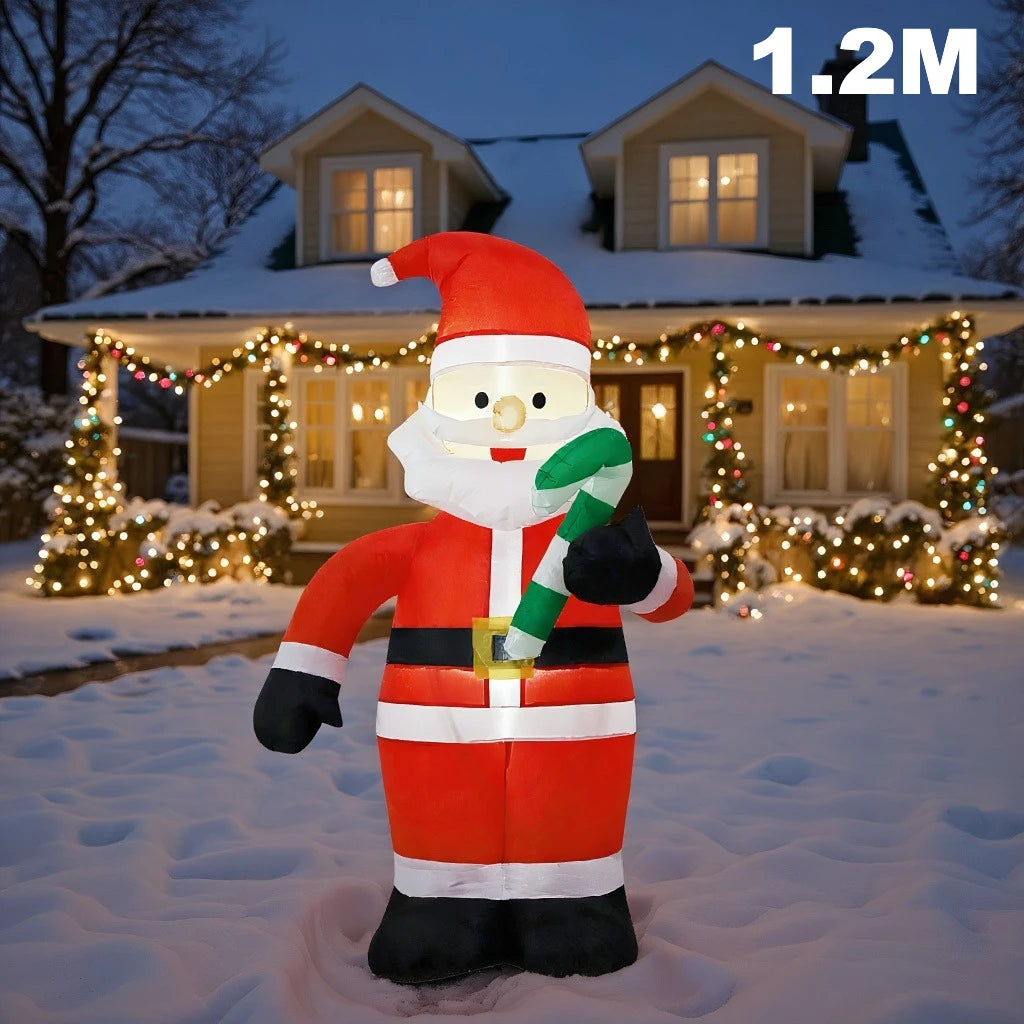 Opblaasbare kerstbeer met beweegbare kop en LED-verlichting voor buiten