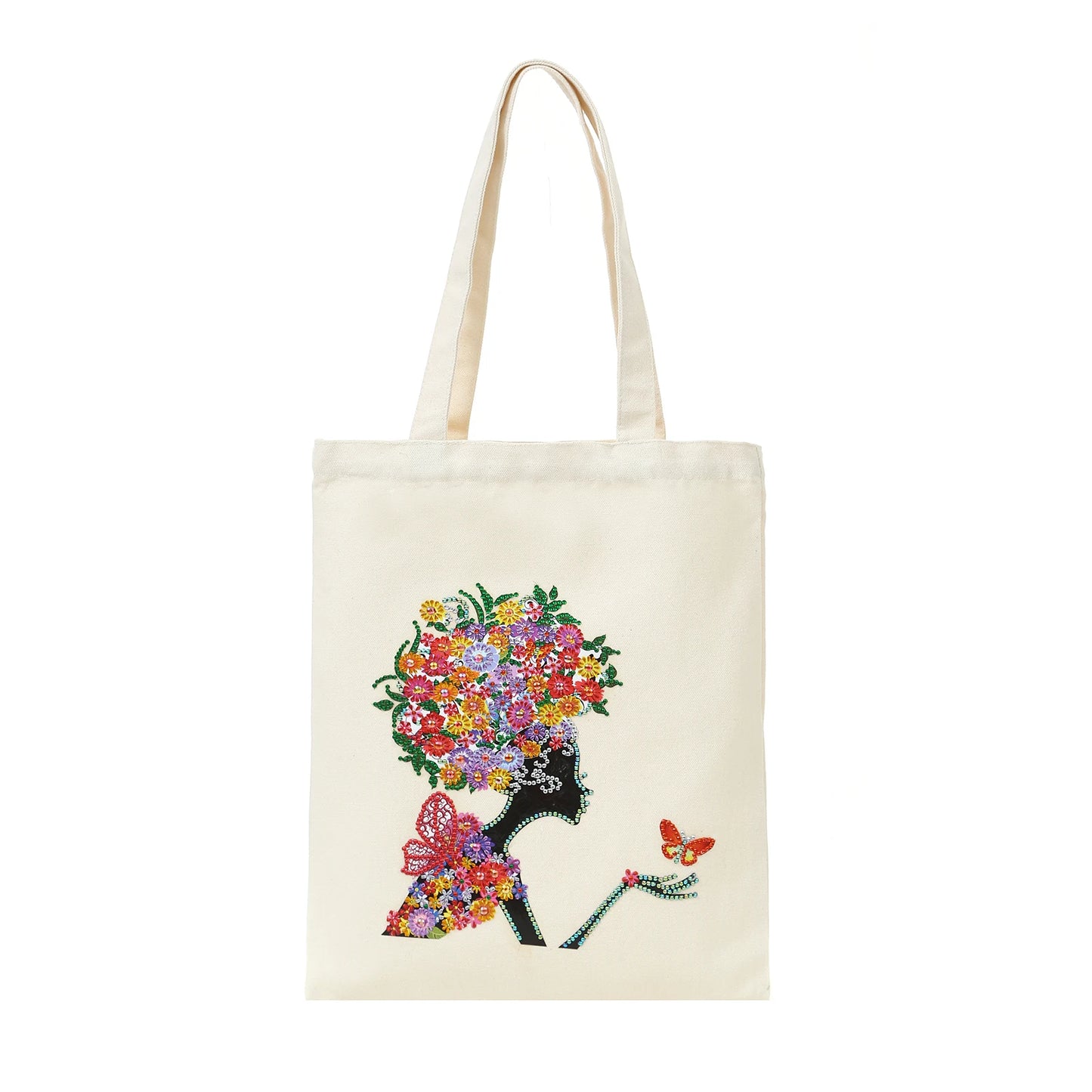 Diamond Painting Tas Bloemen Shopping Bag met Steentjes