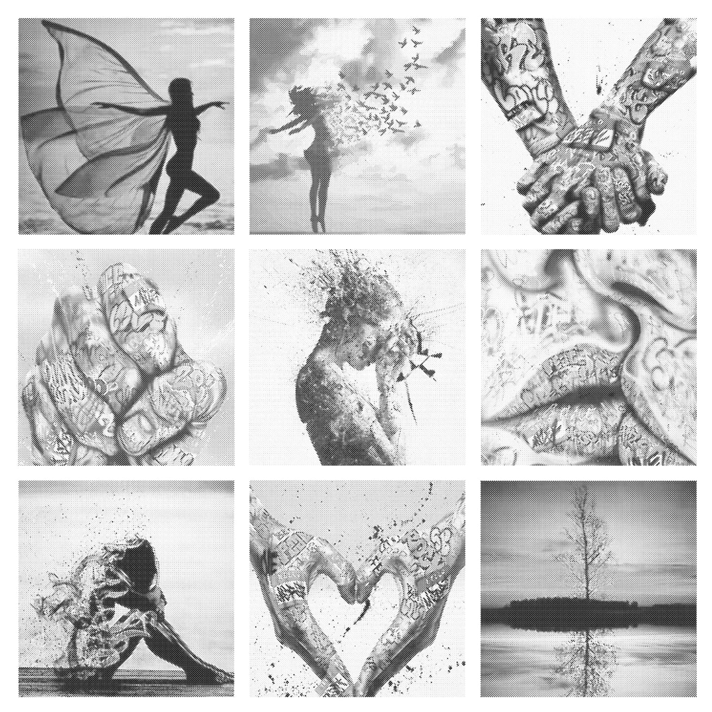 DOT Painting Abstract Art - Handen en Mensen (40x50cm of 60x75cm)