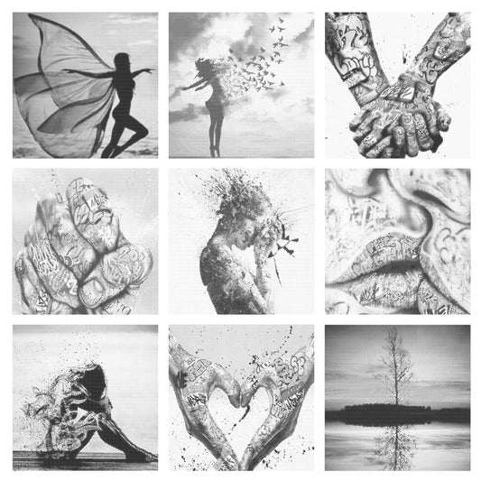 DOT Painting Abstract Art - Handen en Mensen (40x50cm of 60x75cm)