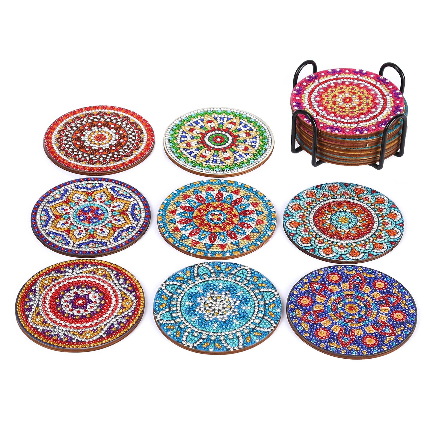 Diamond Painting Onderzetters Mandala met Houder - AA1061