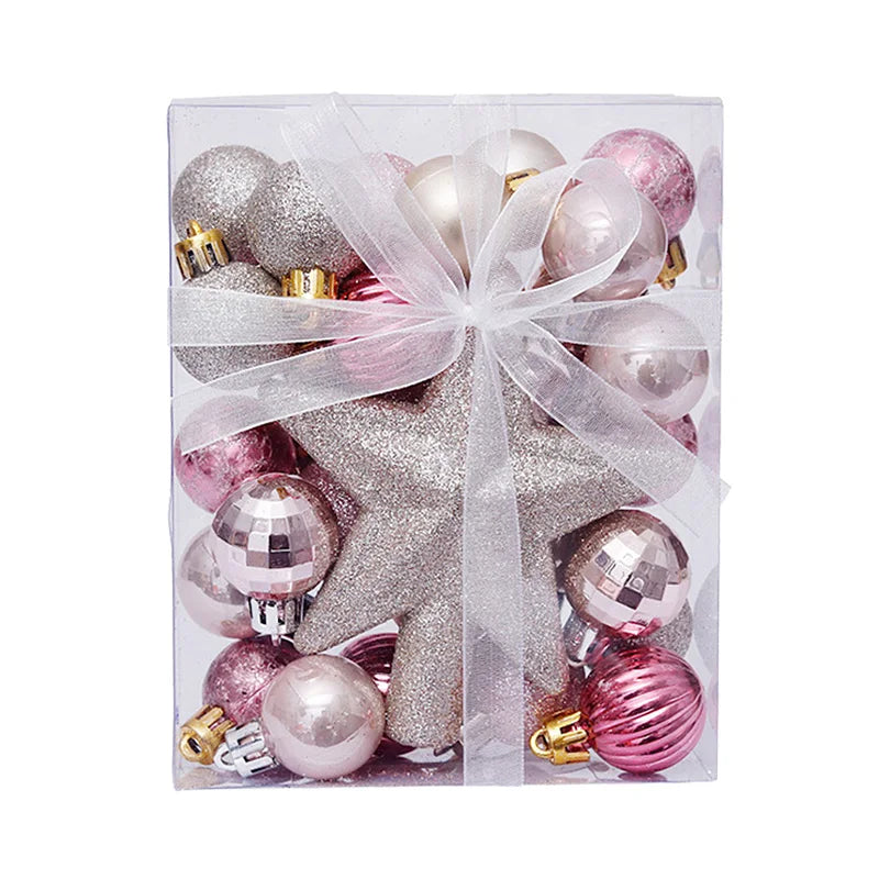 Kerstballen set met 30 decoratieve ballen en ster piek voor kerstboom