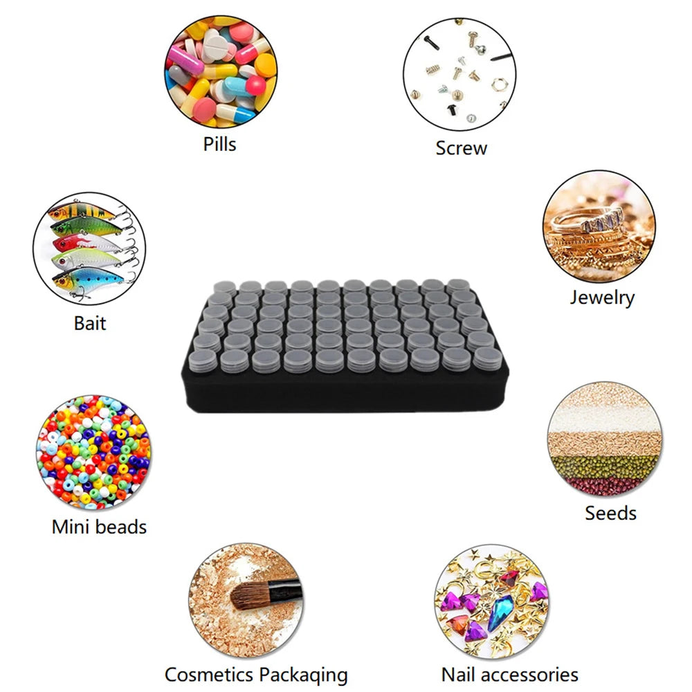 Diamond Painting Sorteer koffer met 60 potjes voor steentjes en accessoires