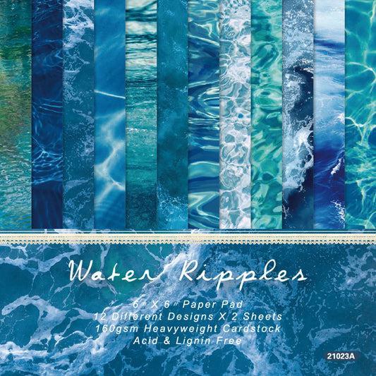 Watergolven Scrapbook Papier – 24 Vellen, 15,2x15,2cm