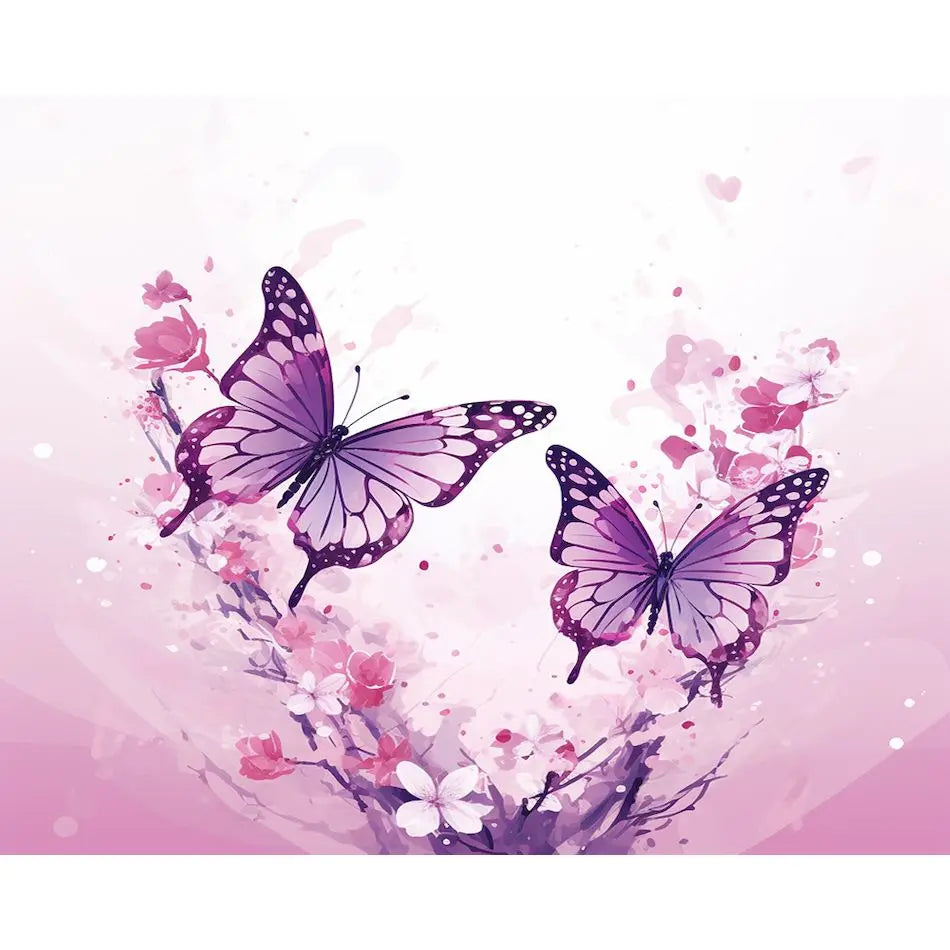 Schilderen op nummer Dieren - Vlinder met Kleurrijke Bloemen - 9965242