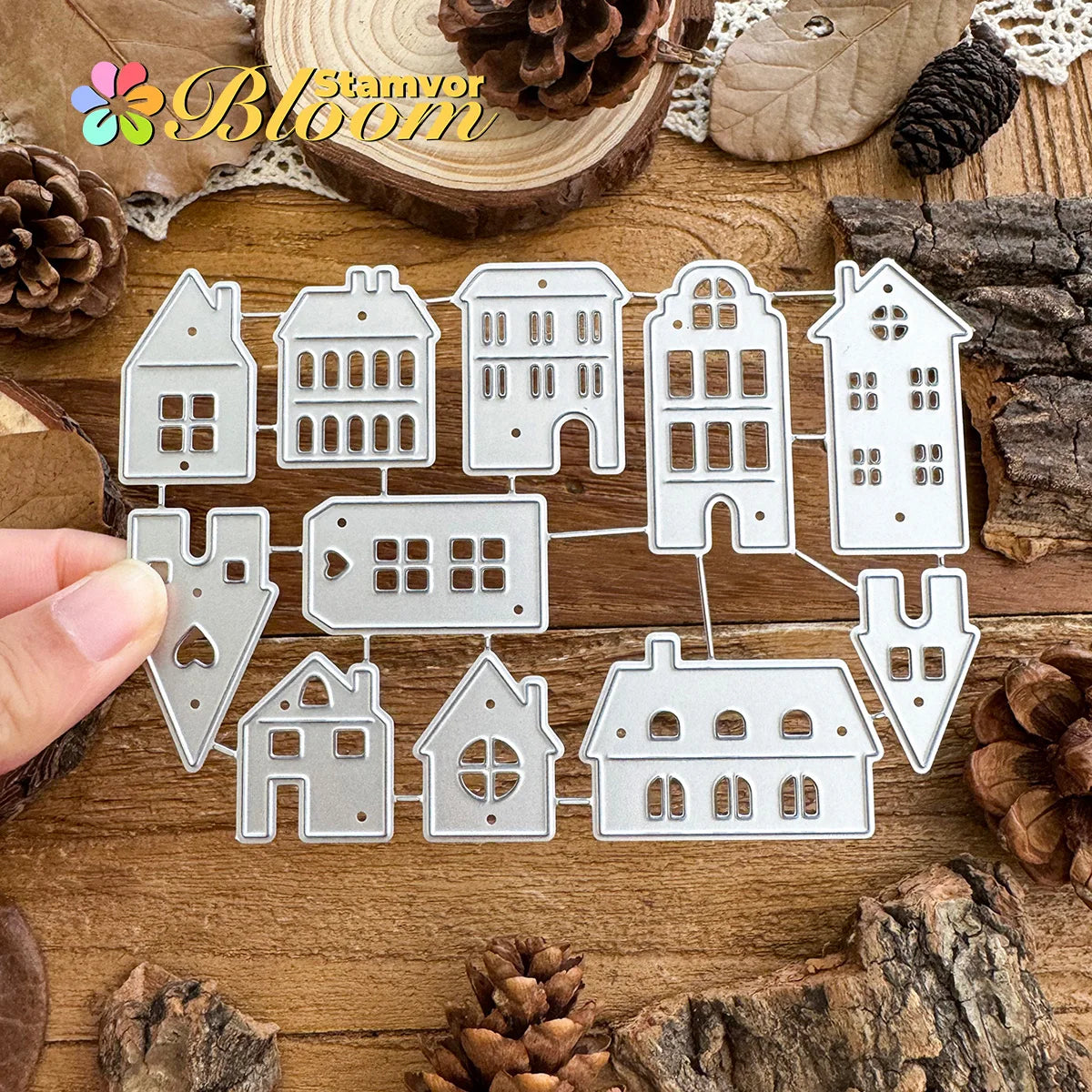 Snijmallen Straatbeeld Huizen voor Scrapbooking en Creatieve Decoratie