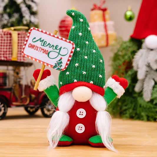 Kerst pop cactus kabouter met gebreide muts – sfeervolle kerstversiering