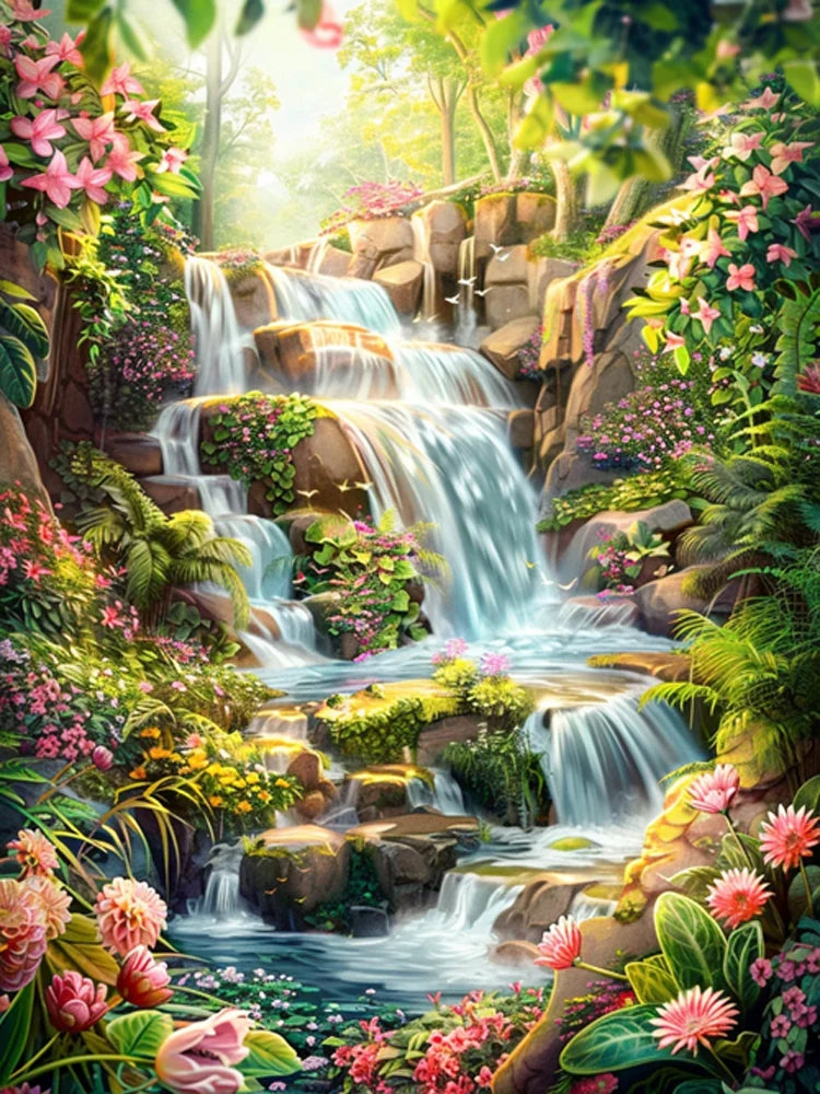 AB Diamond Painting met Fairy dust steentjes – Berg & Waterval