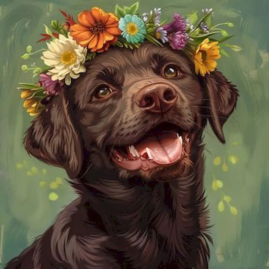 Diamond Painting Dieren ronde of vierkante steentjes - Hond DZDP78077