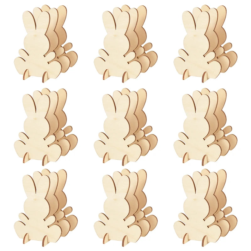 Houten Paas figuur om zelf te kleuren/schilderen – Konijn Paasdecoratie Set