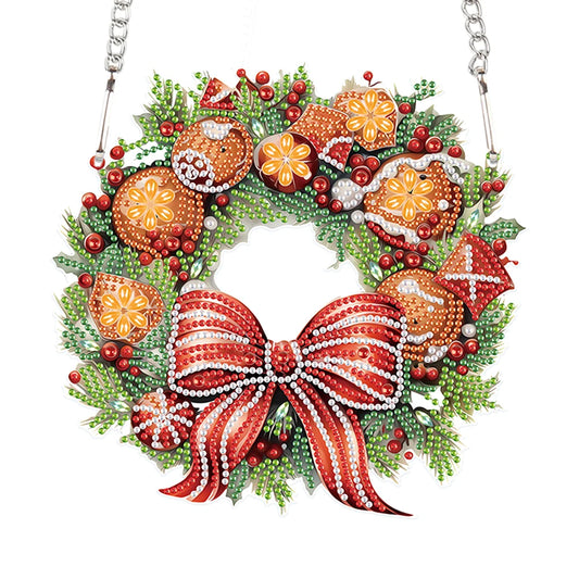 Diamond Painting Kerst krans deur- en wandhanger