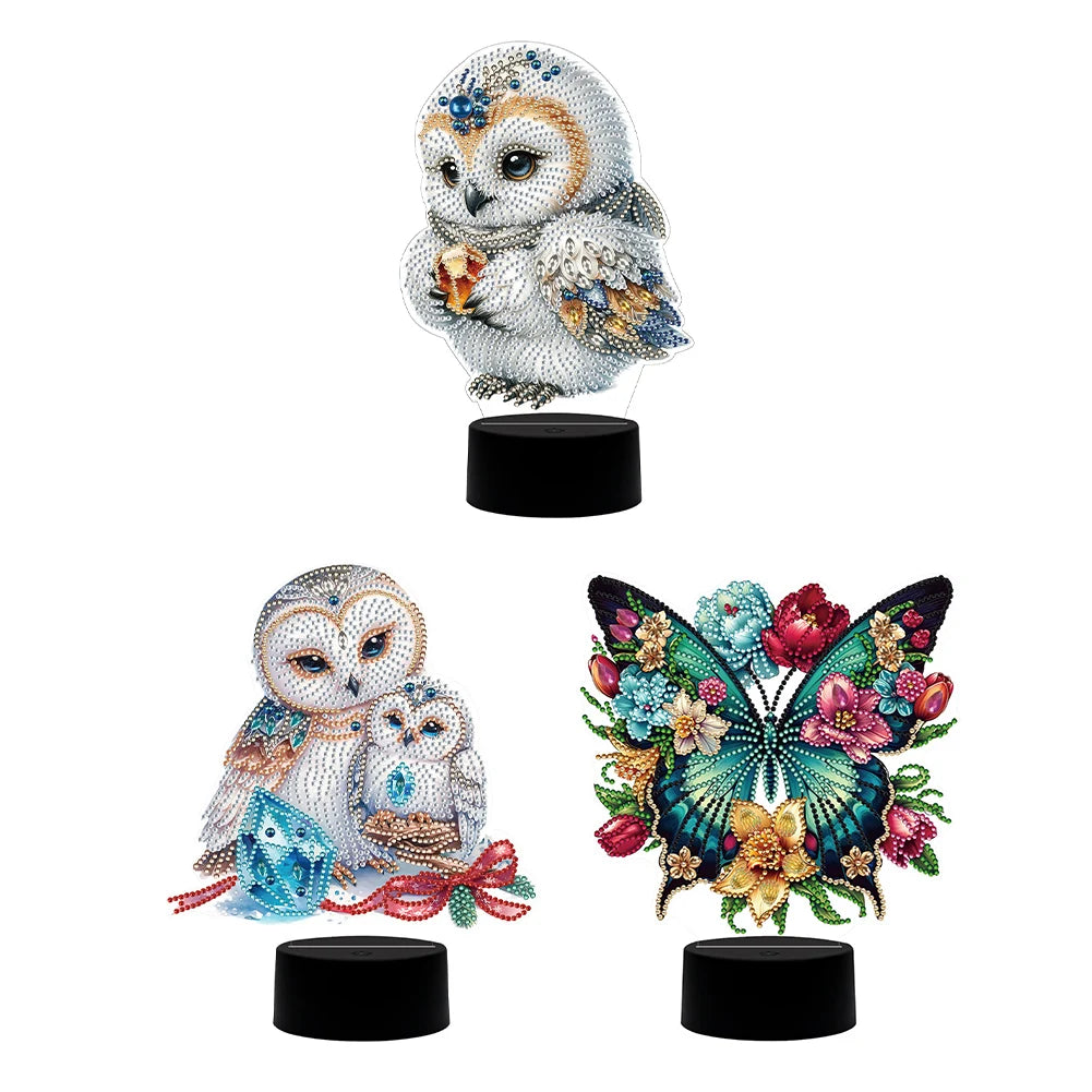 Diamond Painting Lamp Dieren Tafellamp met LED Nachtverlichting
