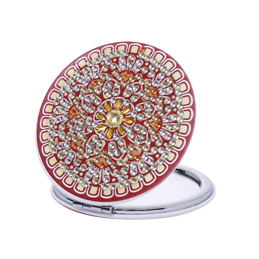Diamond Painting Spiegel Compacte Mandala Make-up Spiegel Rond 7 cm - 024