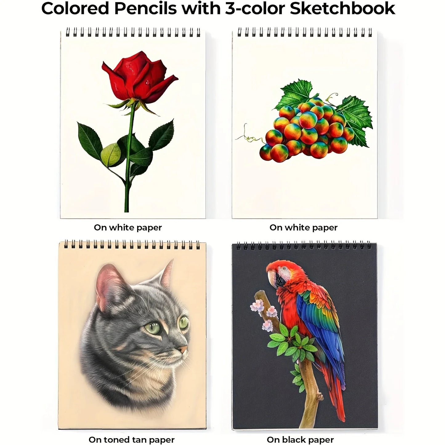 Kleurpotloden set 120 kleuren met schetsboek voor kunstenaars en kleurboeken