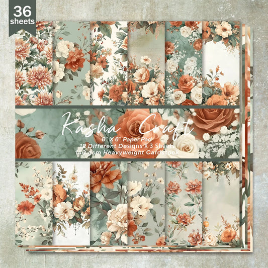 Papier voor kaarten maken & Scrapbook Bloemen Achtergrond 36 Vel