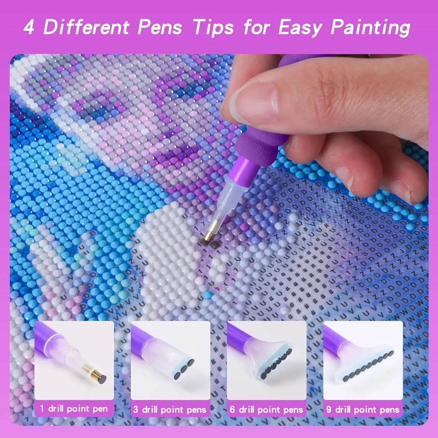 Diamond Painting Opbergkoffer met 30 Opbergpotjes en Accessoires Groot Formaat