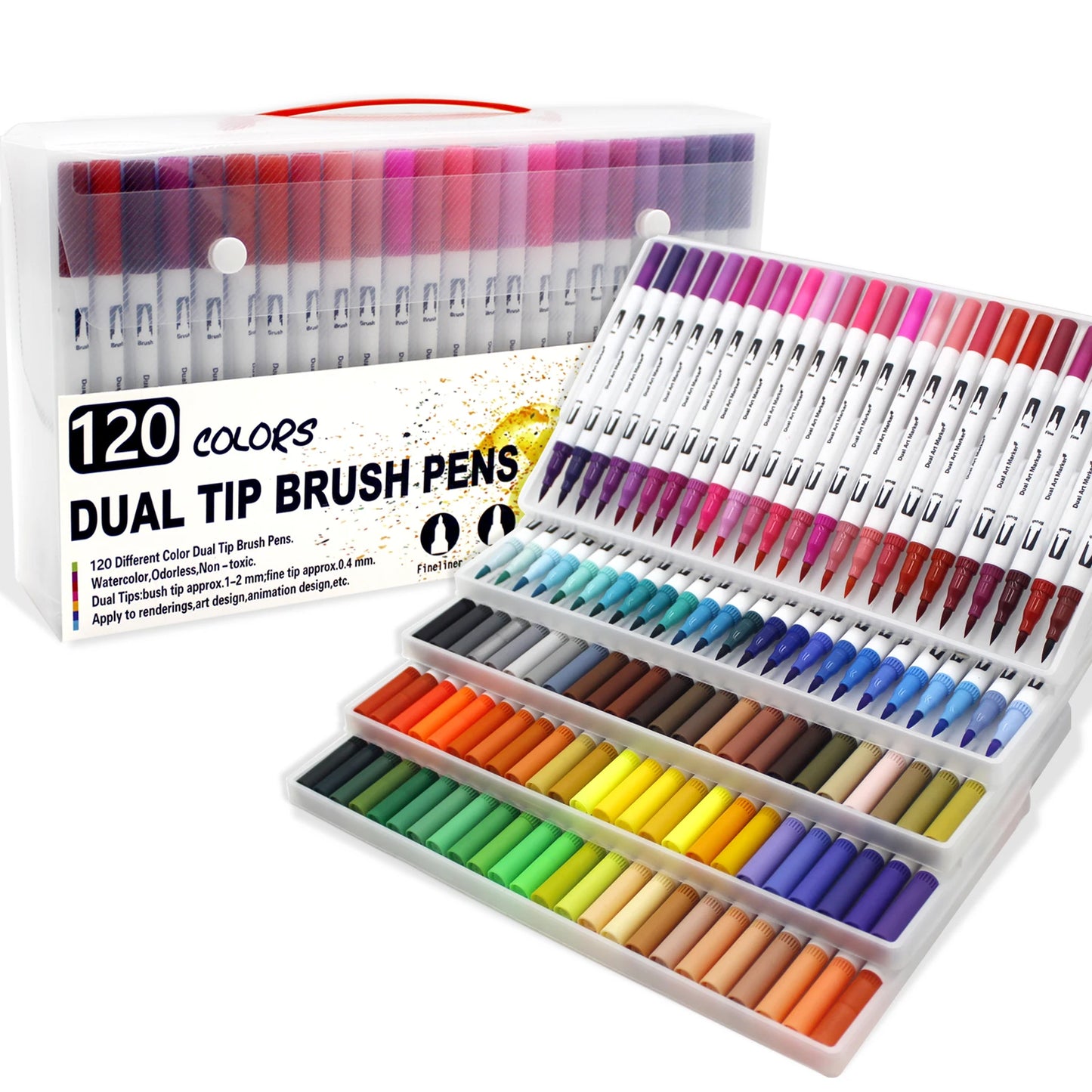 Stiften set Brush Art Markers met Dual Tip – Kleurenrijk voor Creatieve Kunstwerken