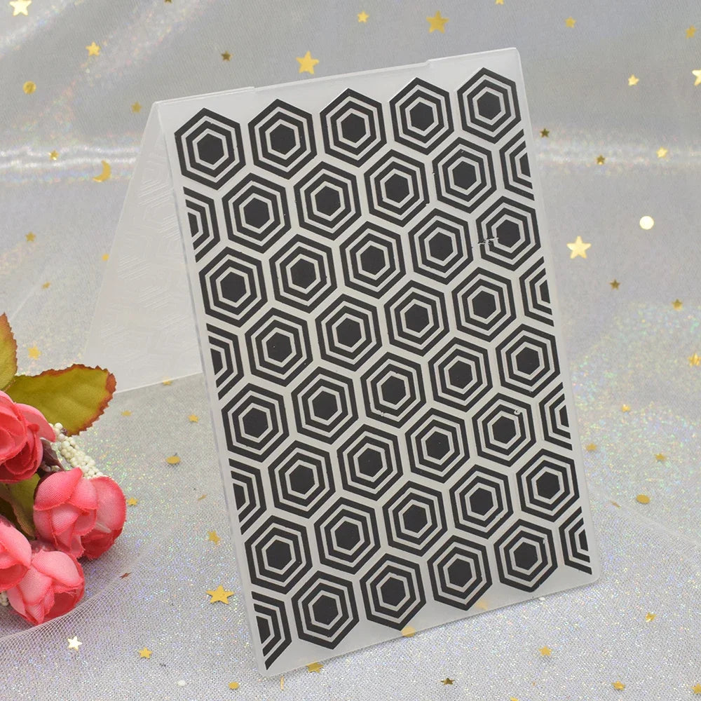 Embossing folder honingraatpatroon 3D voor kaarten en scrapbooking