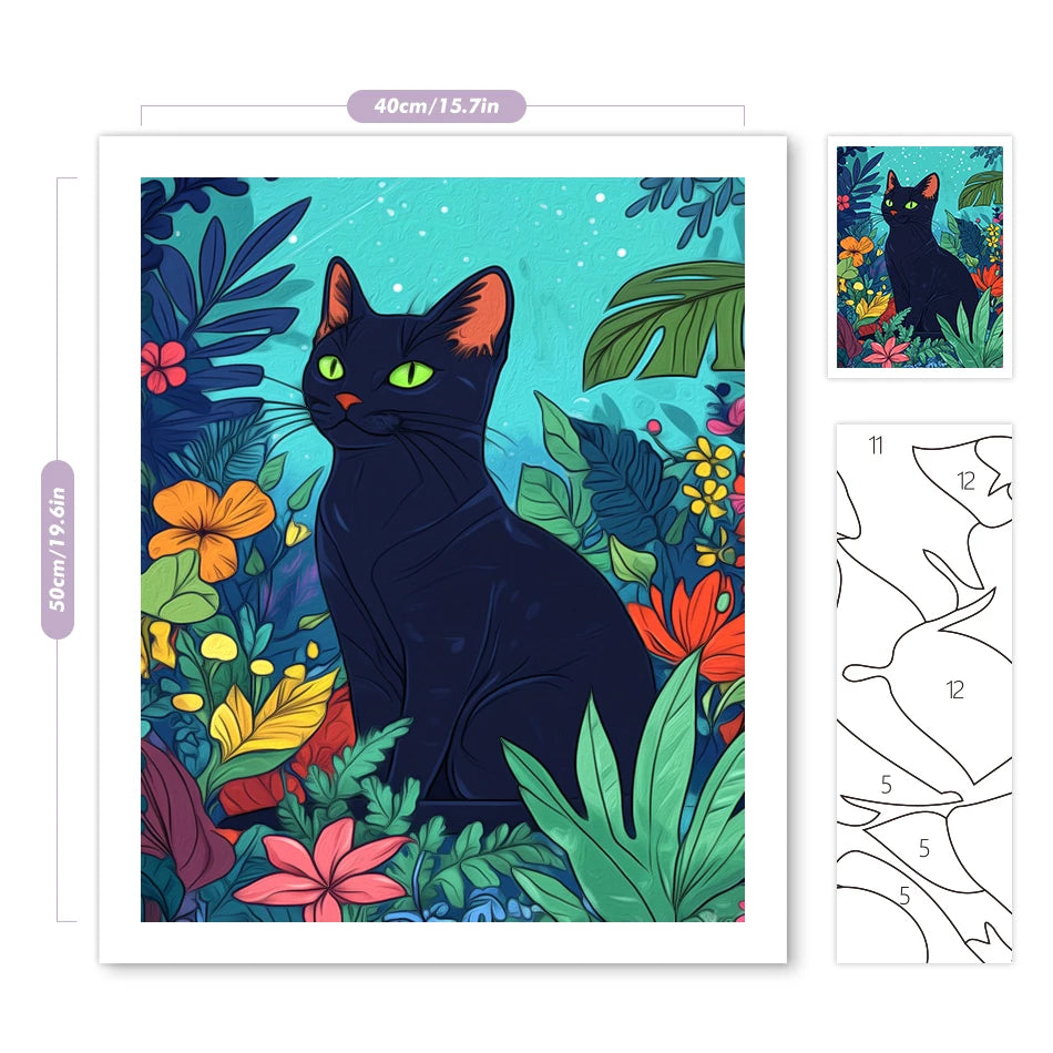 Schilderen op nummer Dieren - Kat Modern Schilderij - 9967444