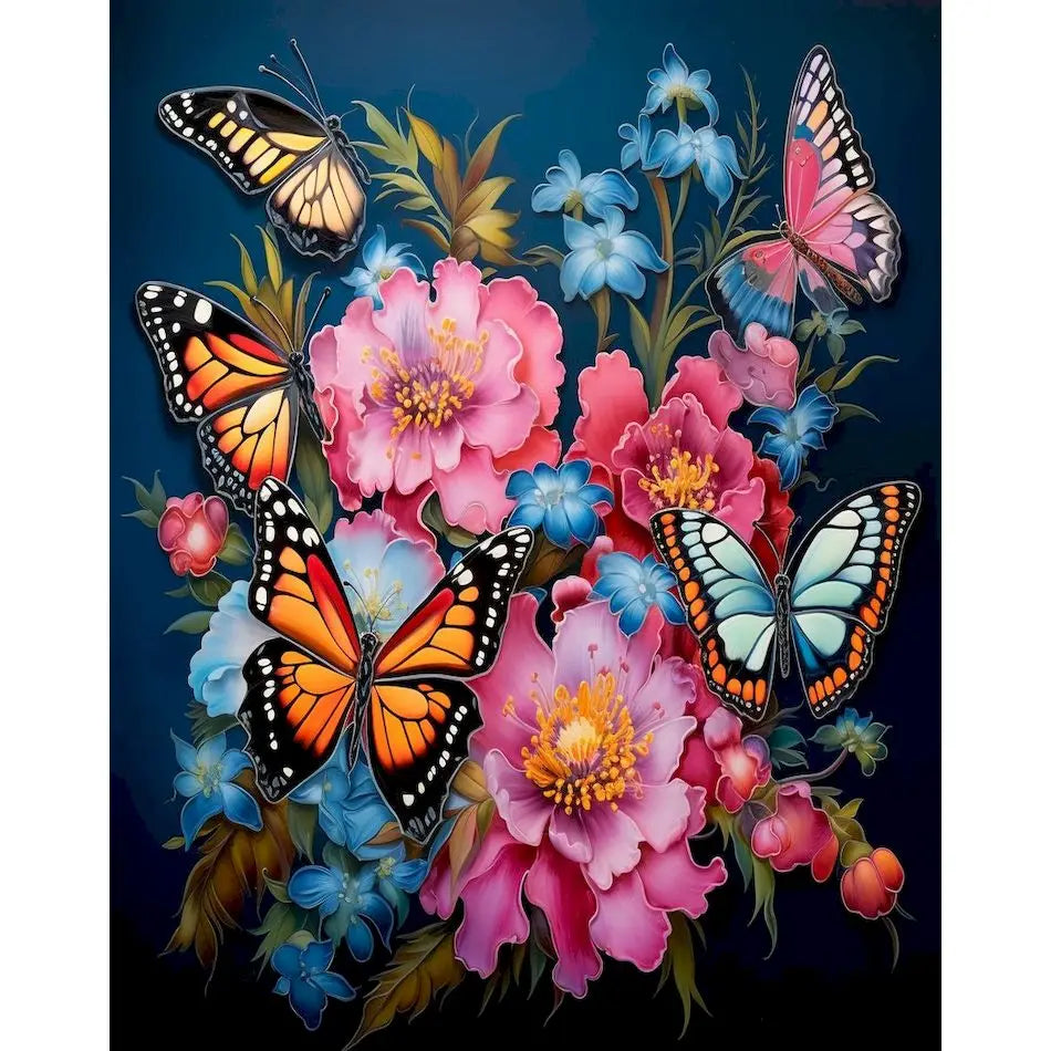 Diamond Painting Dieren - Vlinder - rond of vierkant | Kleurrijk Ontwerp - DZDP71077