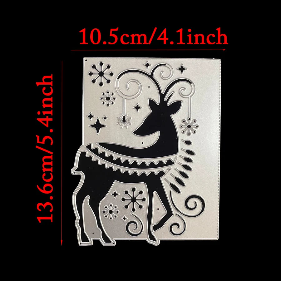 Snijmal kerst hert achtergrond voor kaarten en scrapbooking