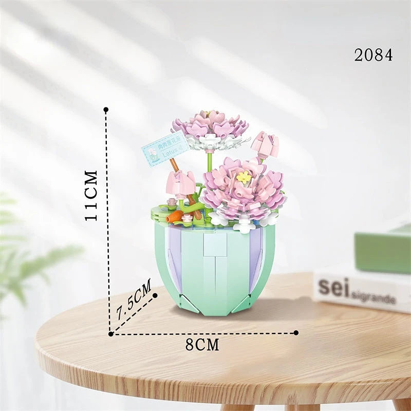 Bouwpakket Bloemenboeket met Rozen – Creatieve Bloemen Bouwstenen Set