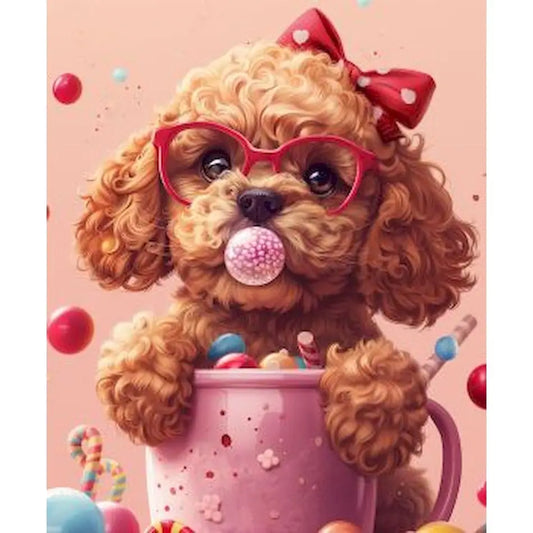 Diamond Painting Dieren ronde of vierkante steentjes - Hond DZDP78078