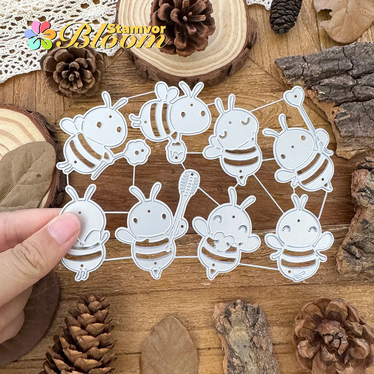 Metalen snijmal Lovely Busy Bees voor scrapbooking en embossing