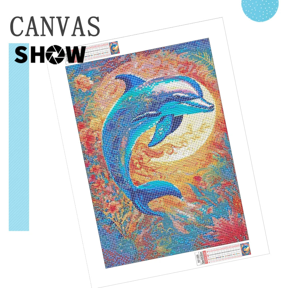 Diamond Painting Dieren - Kleurrijk Dier 30x40 cm Rond - Haan