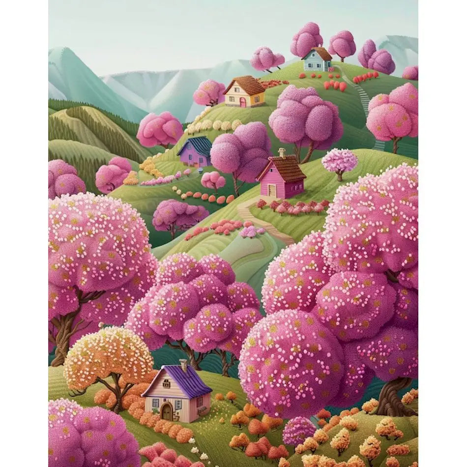 Schilderen op nummer Landschappen - Kleurrijke abstracte landschappen