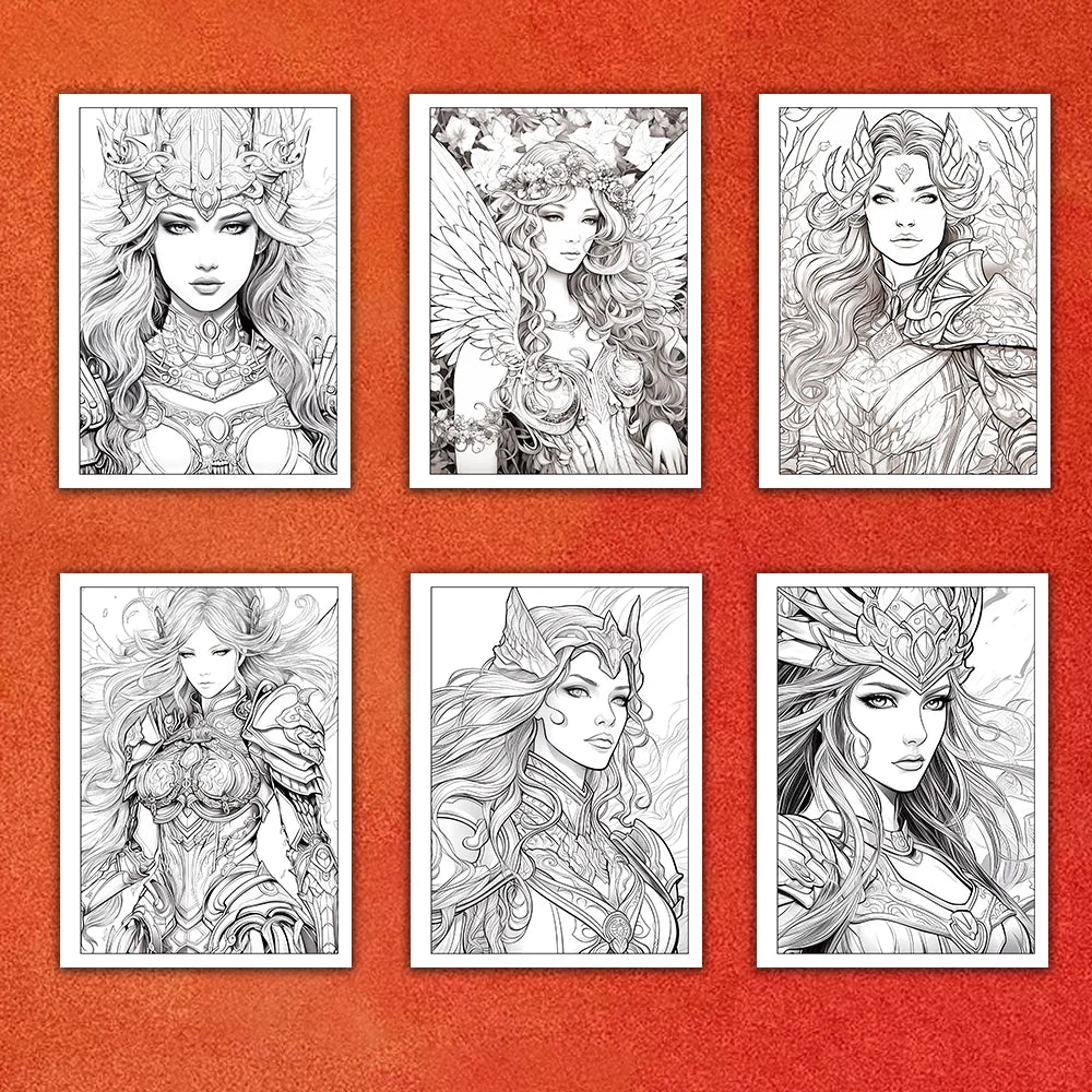 Kleurboek voor volwassenen – Godin van de Oorlog, 30 unieke patronen