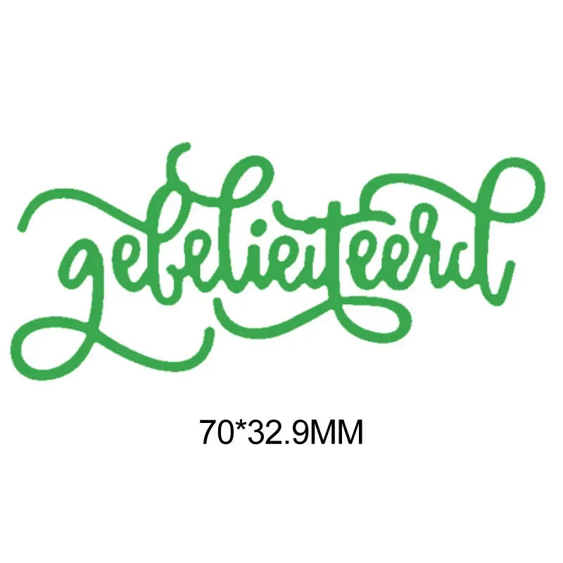 Metalen snijmal - Nederlandse teksten - gefeliciteerd 4