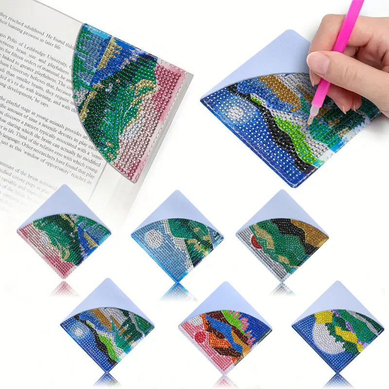 Diamond Painting Boekenlegger Landschappen Set van 6 Hoekboekenleggers