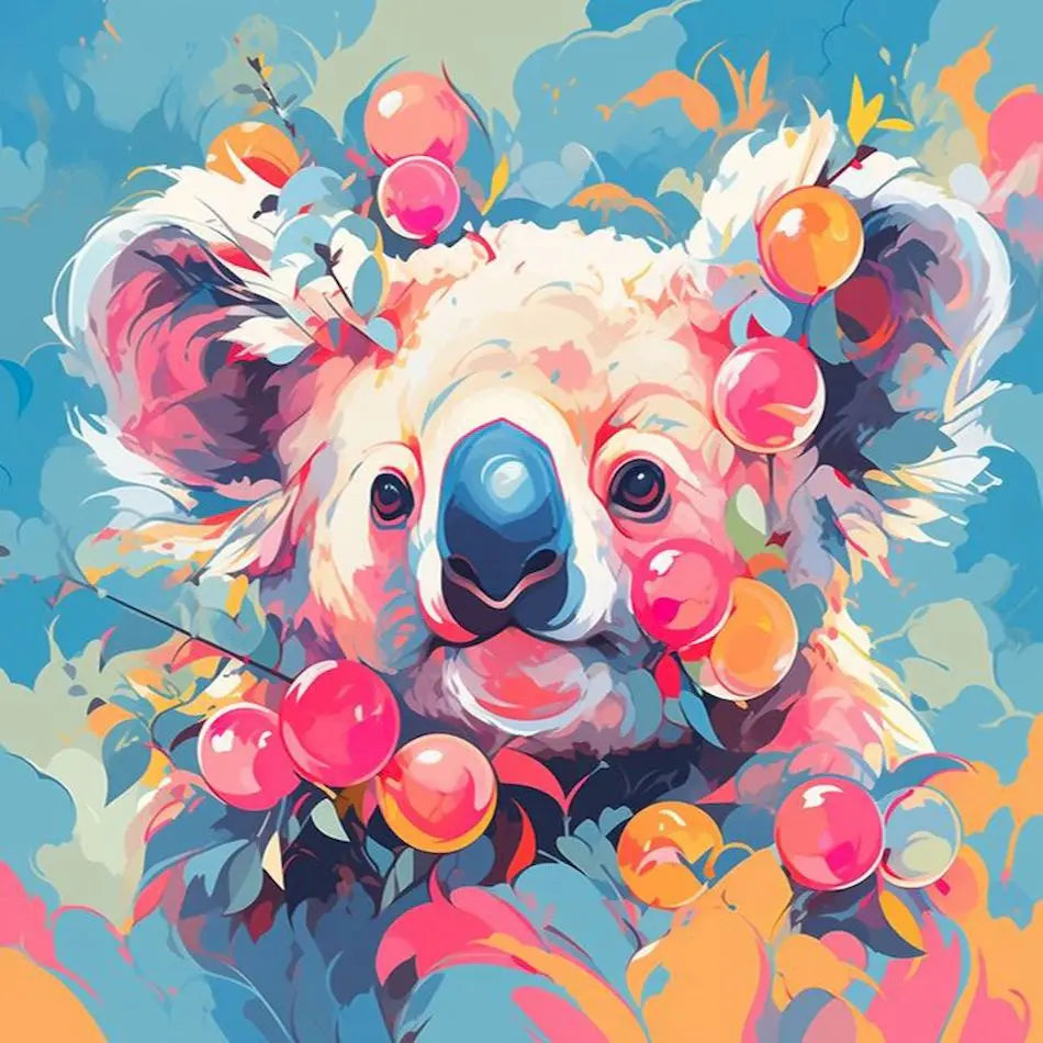 Diamond Painting Dieren ronde of vierkante steentjes - Koala DZDP77942