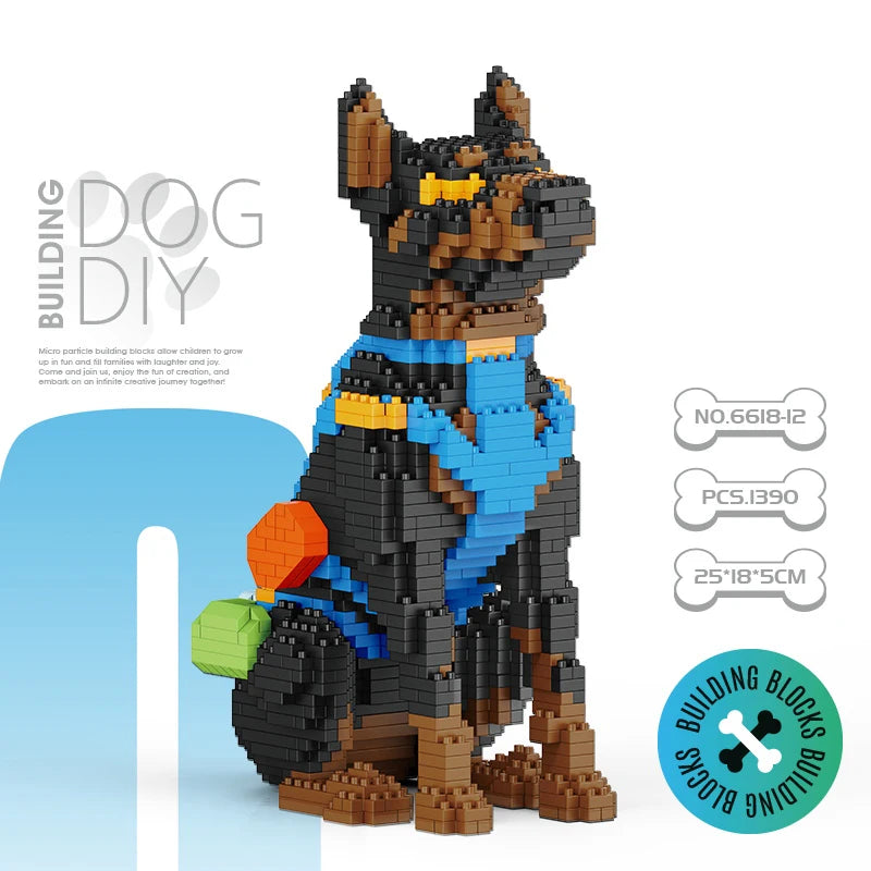 Bouwpakket dieren - Mini honden bouwset voor kinderen en volwassenen