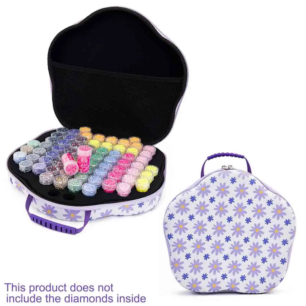 Diamond Painting Opbergkoffer met 60 Opbergpotjes voor steentjes plus accessoires