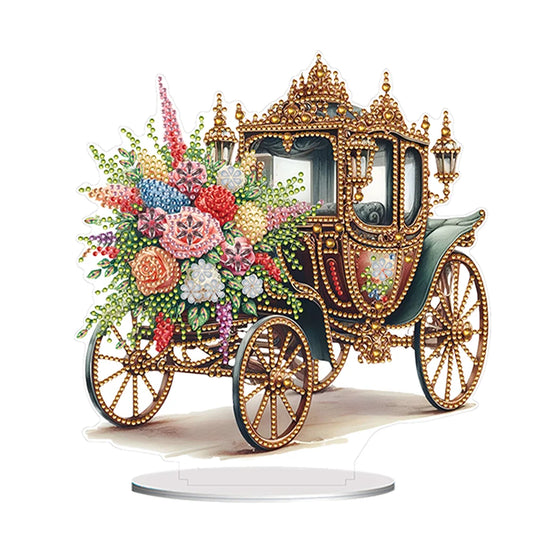 Diamond Painting Tafelornament Acryl Decoratie met Speciale Strass - Koets