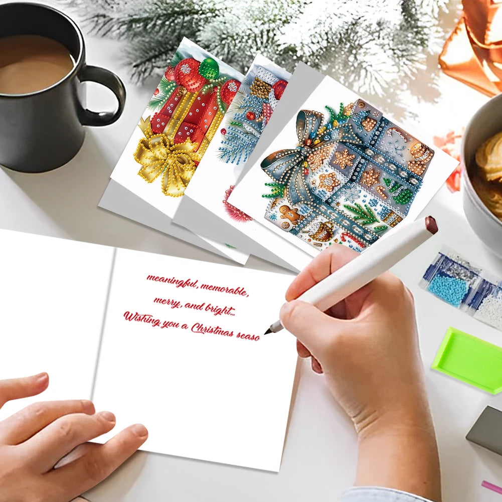 Diamond Painting Kerstkaarten set – 12 stuks creatieve wenskaarten