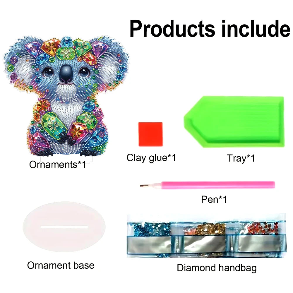 Diamond Painting Tafelornament Dieren Acryl Bureau Decoratie - Pauw