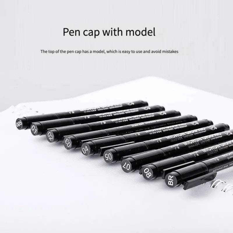 Stiften set met fineliners en brush pennen voor schetsen en illustraties