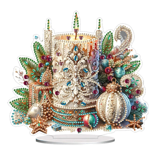 Diamond Painting Tafelornament Koraal Parel Acryl Tafeldecoratie - Kaars 1