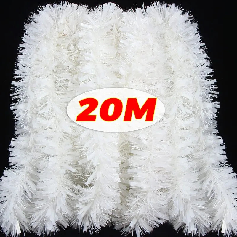 Kerst Guirlande Glanzende Tinsel voor Feestelijke Decoratie - Zwart of Wit