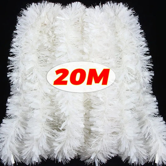 Kerst Guirlande Glanzende Tinsel voor Feestelijke Decoratie - Zwart of Wit