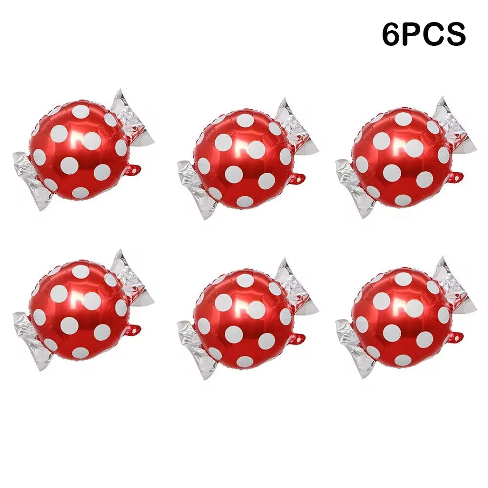 Opblaasbaar Kerst ornament snoepstok en ster decoratie in rood en groen