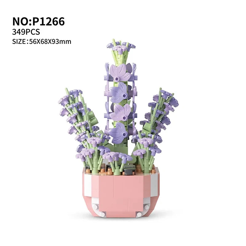 Bouwpakket Bloemenboeket met Rozen – Creatieve Bloemen Bouwstenen Set