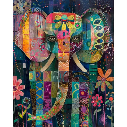Schilderen op nummer Dieren - Olifant Abstract Modern Canvas - 9960065