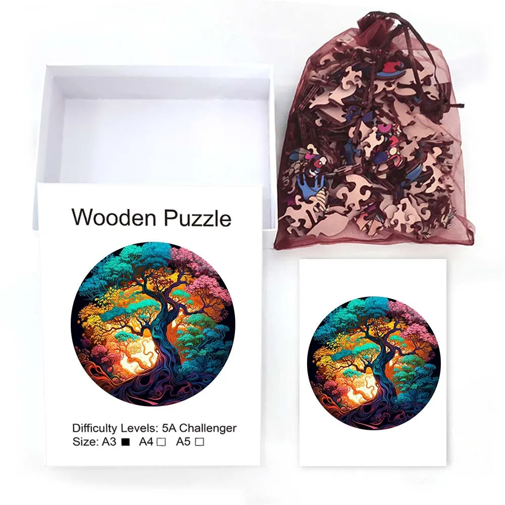 Houten figuren puzzel Alien Plant levensboom voor het hele gezin