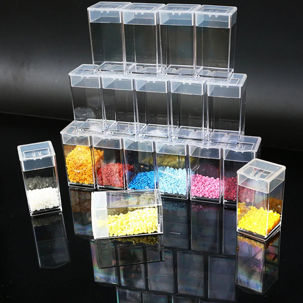 Diamond Painting potjes voor opbergkoffer transparant 10 stuks opbergset
